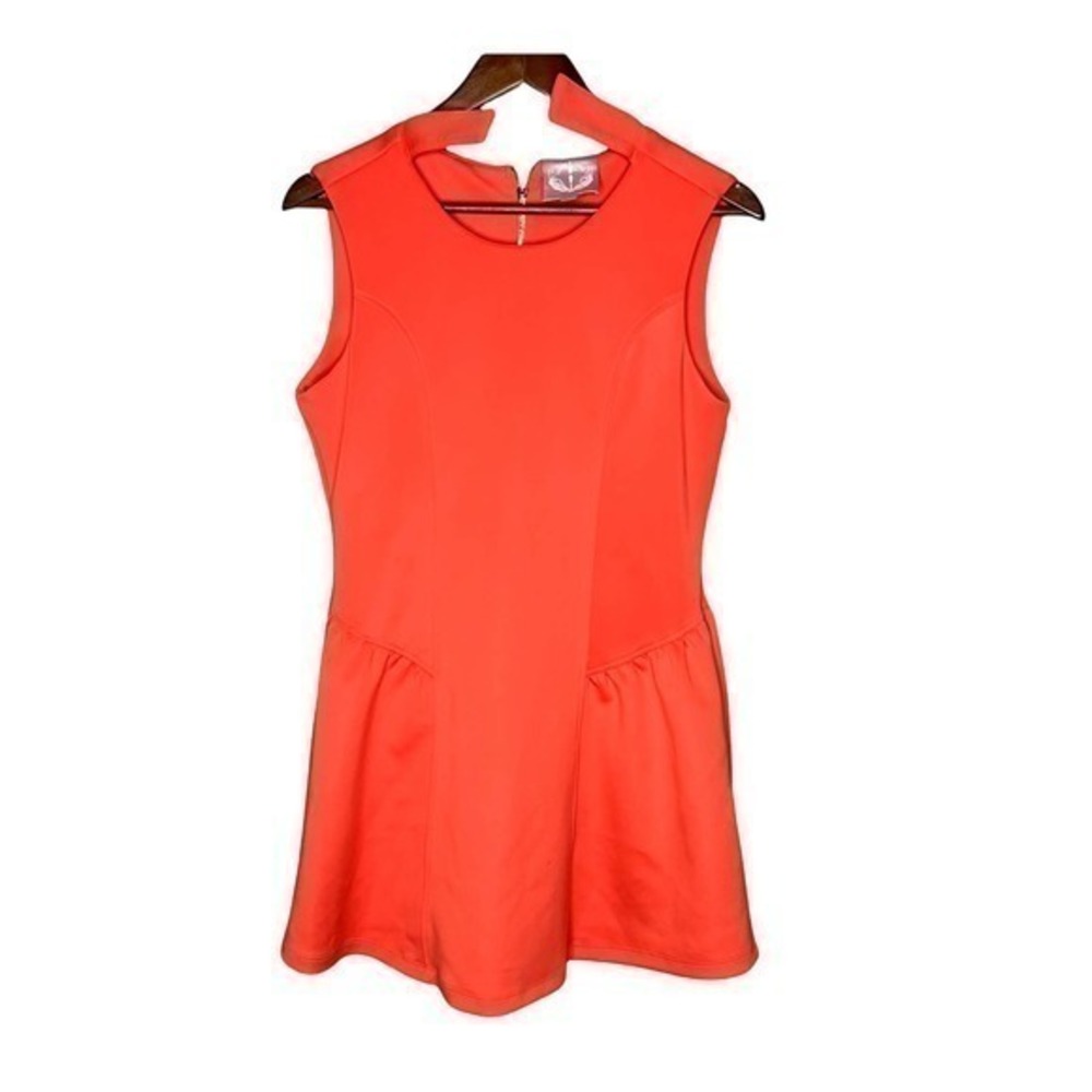 Romeo & Juliet couture sleeveless orange short dress exposed zipper size medium